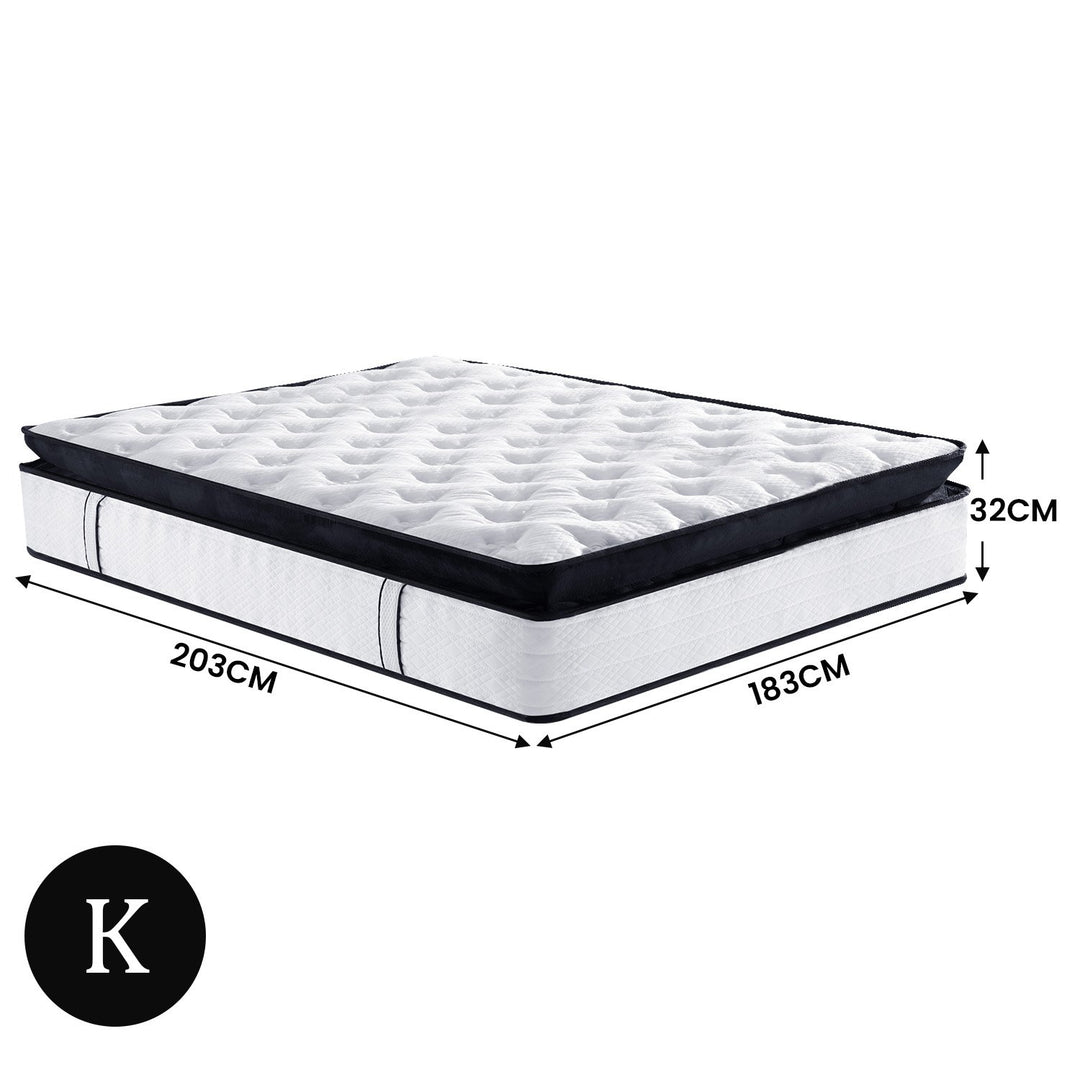 P&F DreamEz King Mattress Bed Size Euro Top 5 Zone Spring Foam 32cm Bedding Pocket