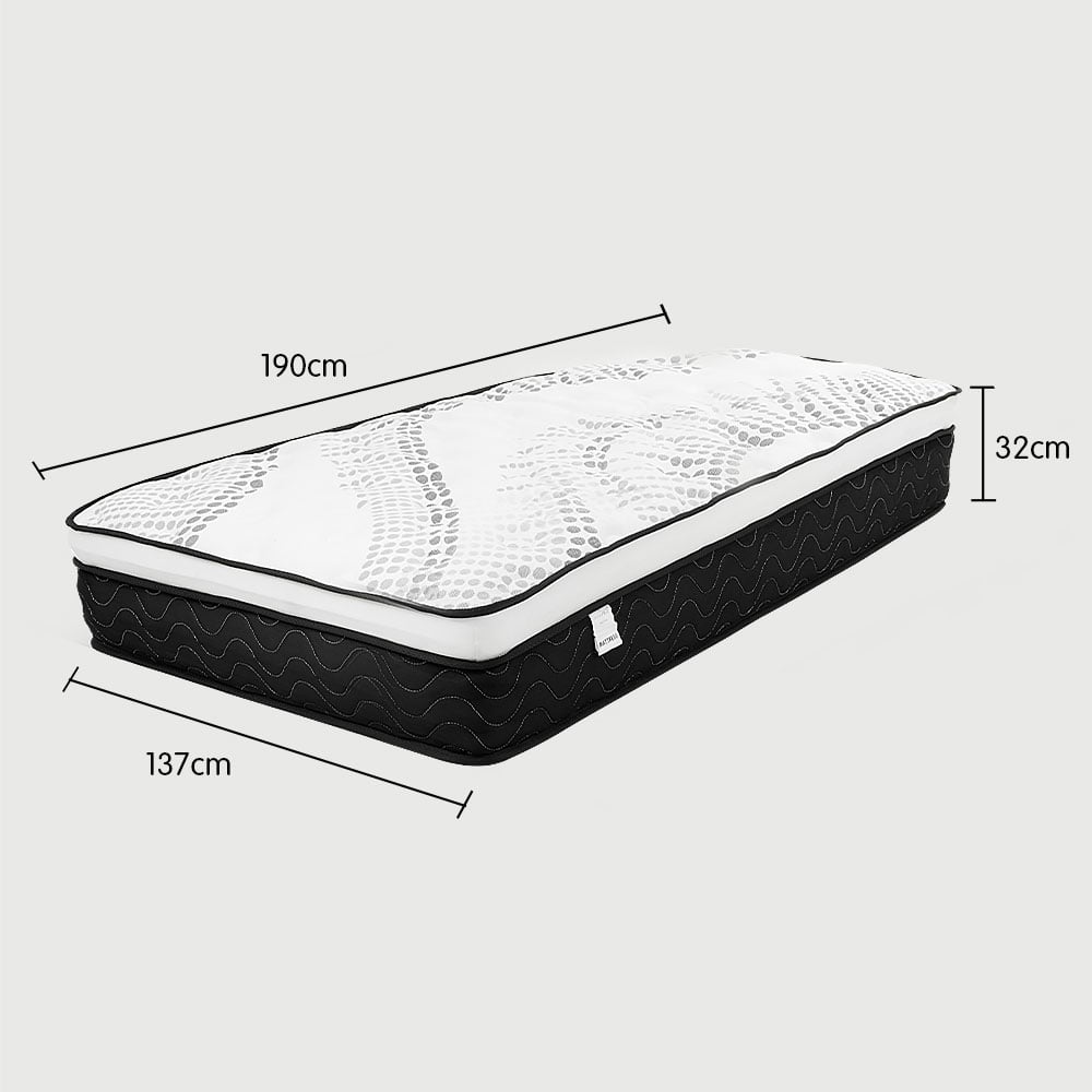P&F DreamEz Double Mattress Bed Size Euro Top Topper 5 Zone Spring Foam 32cm