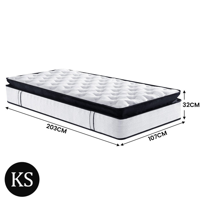 P&F DreamEz  King Single Mattress Bed Size Euro Top 5 Zone Spring Foam 32cm