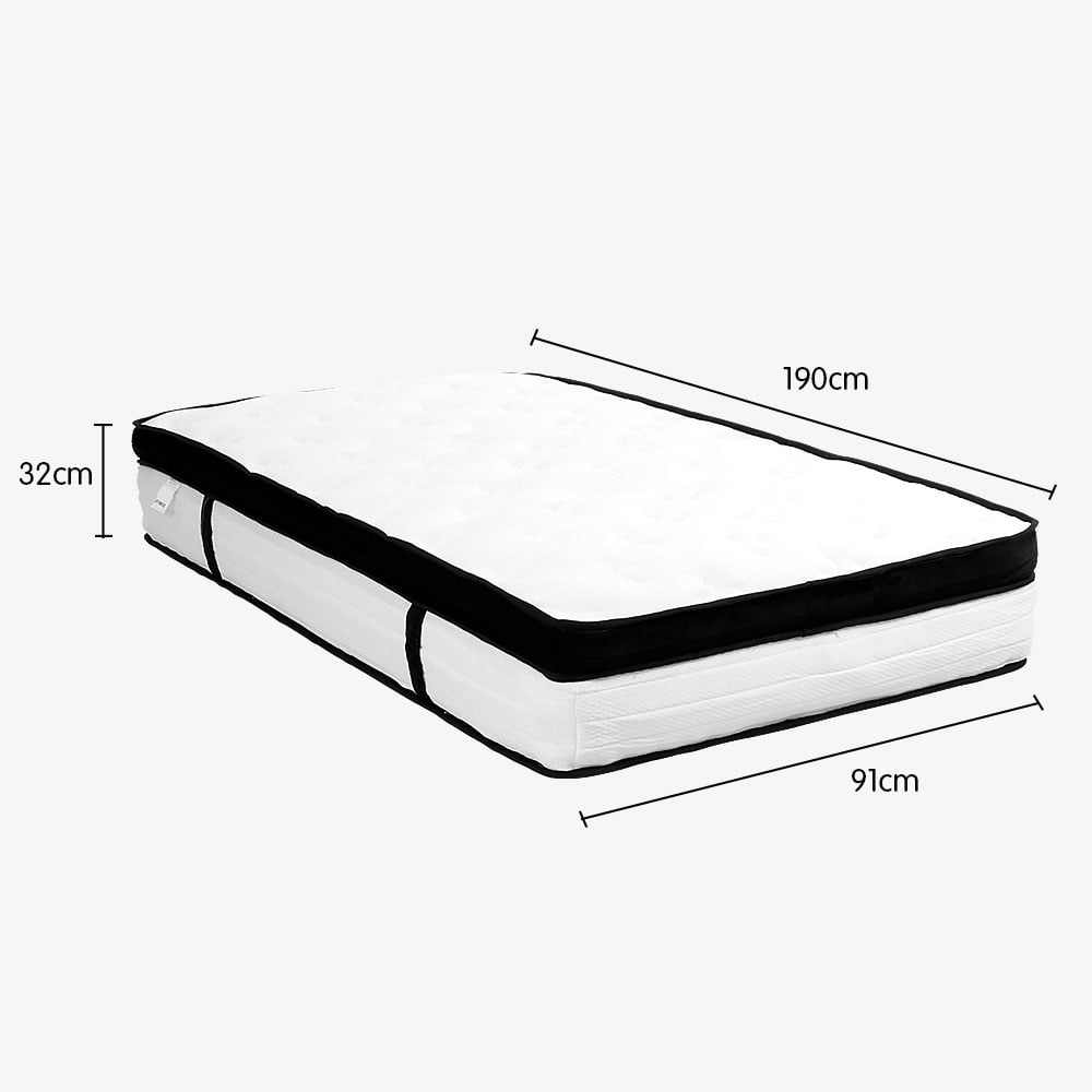 P&F DreamEz Single Mattress Bed Size Euro Top 5 Zone Spring Foam 32cm