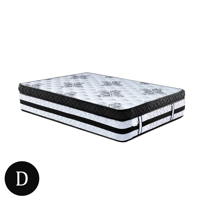 P&F DreamEz Double Mattress Bed Size Euro Top 5 Zone Spring Foam 34cm Bedding Pocket