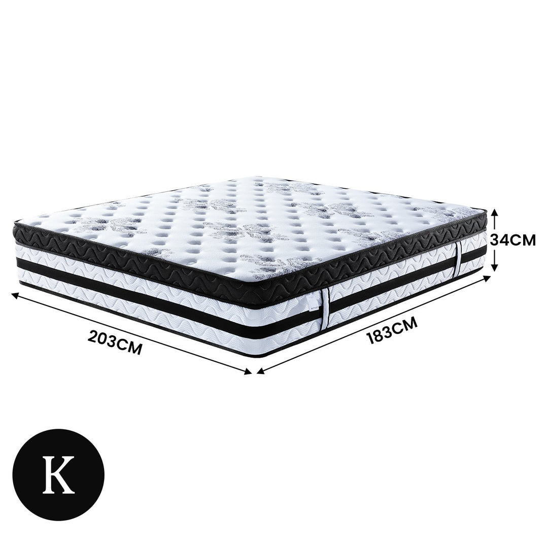 P&F DreamEz  King Mattress Bed Size Euro Top 5 Zone Spring Foam 34cm Bedding