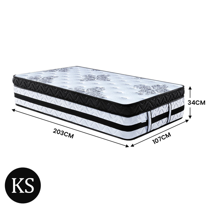 P&F DreamEz King Single Mattress Bed Size Euro Top 5 Zone Spring Foam 34cm