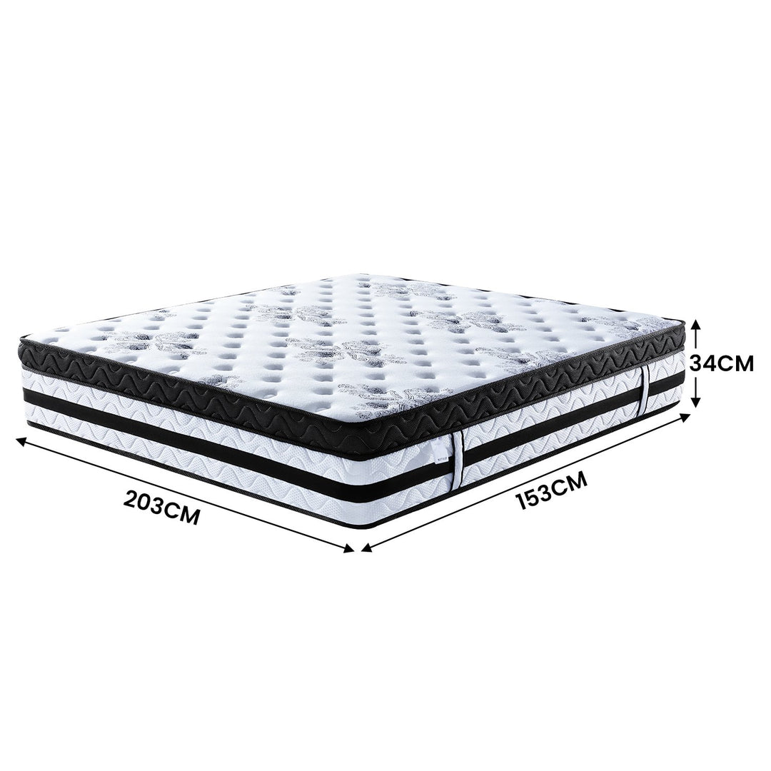 P&F DreamEz Queen Mattress Bed Size Euro Top 5 Zone Spring Foam 34cm Bedding