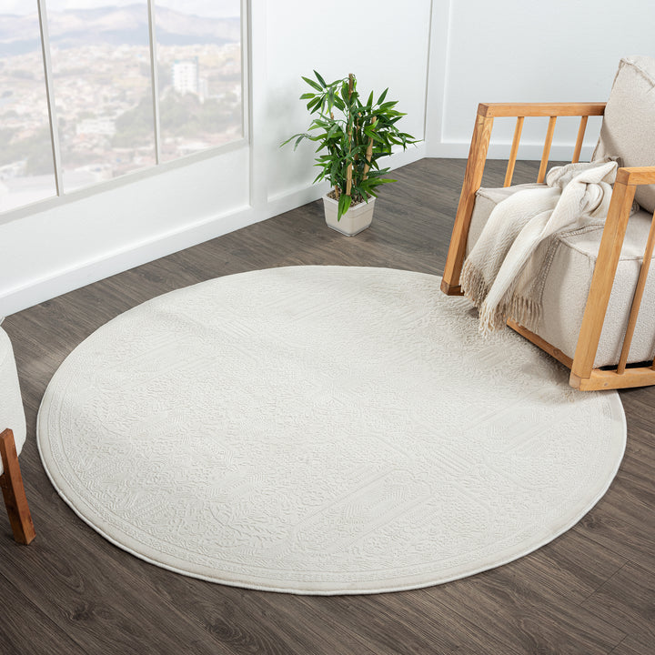 P&F ZennHome Round Ivory Rug - 160cm x 160cm