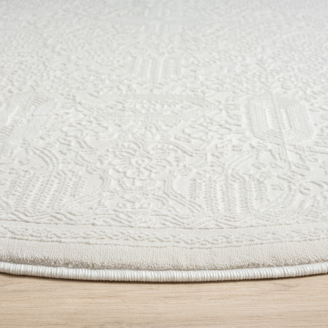 P&F ZennHome Round Ivory Rug - 160cm x 160cm