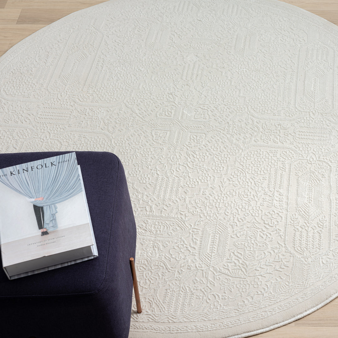 P&F ZennHome Round Ivory Rug - 160cm x 160cm