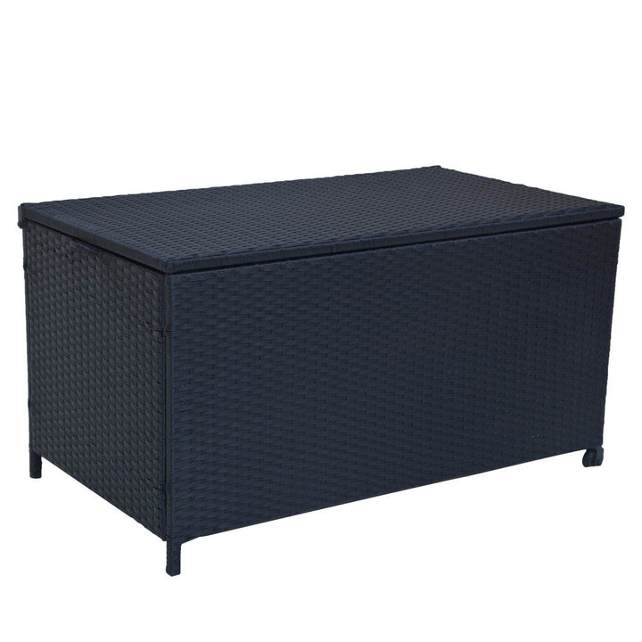 P&F ZennHome Outdoor PE Wicker Storage Box Garden 320L-Black