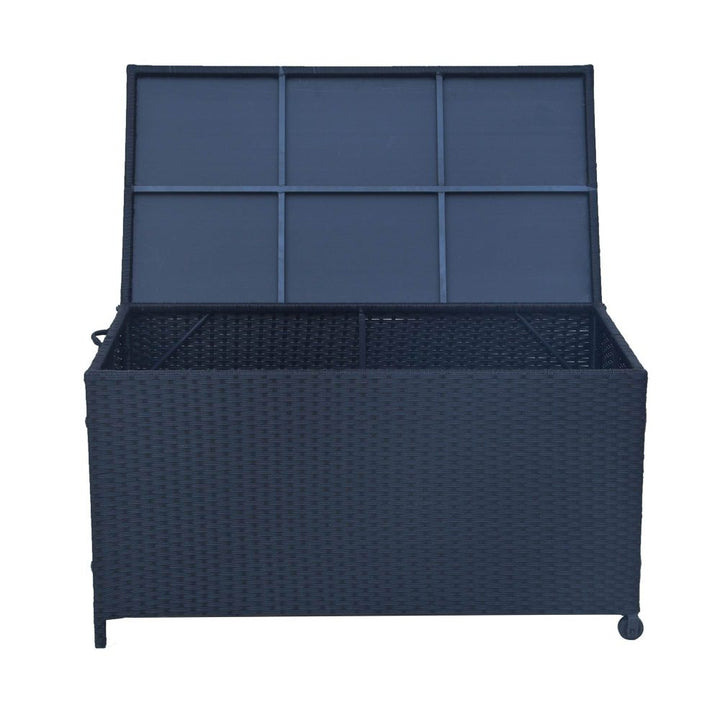 P&F ZennHome Outdoor PE Wicker Storage Box Garden 320L-Black