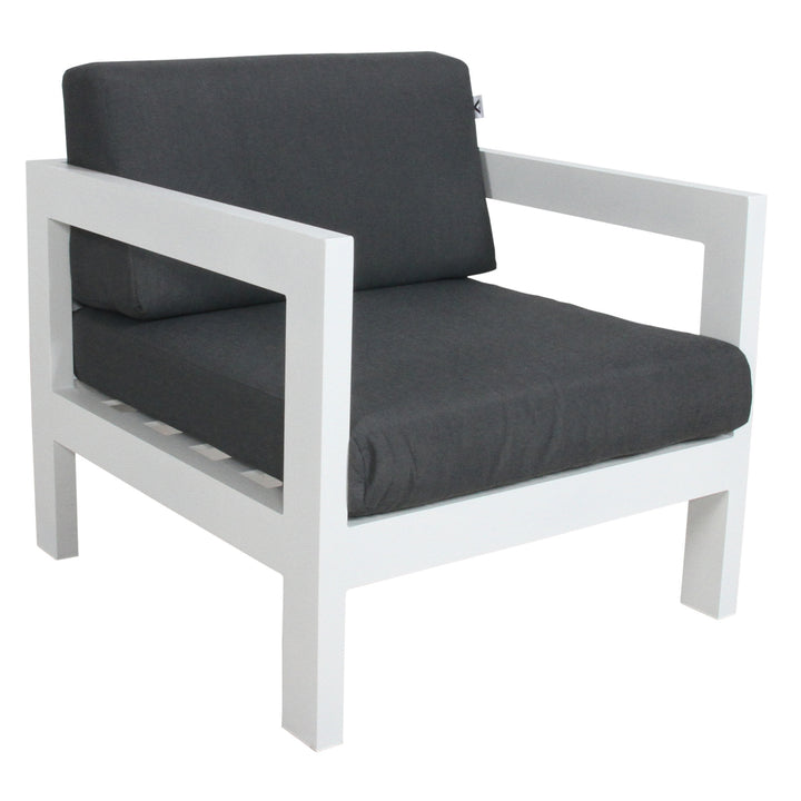 P&F ZennHome Outdoor Sofa Lounge Chair Aluminium Frame White