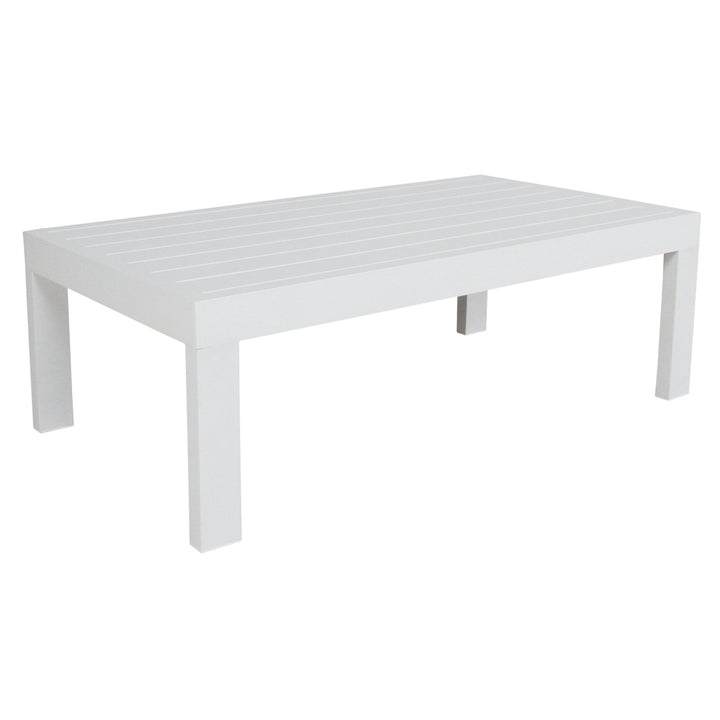 P&F ZennHome 133cm Outdoor Coffee Table Aluminium Frame - White