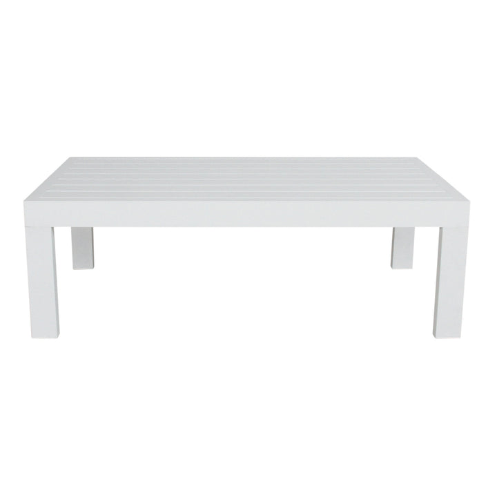 P&F ZennHome 133cm Outdoor Coffee Table Aluminium Frame - White