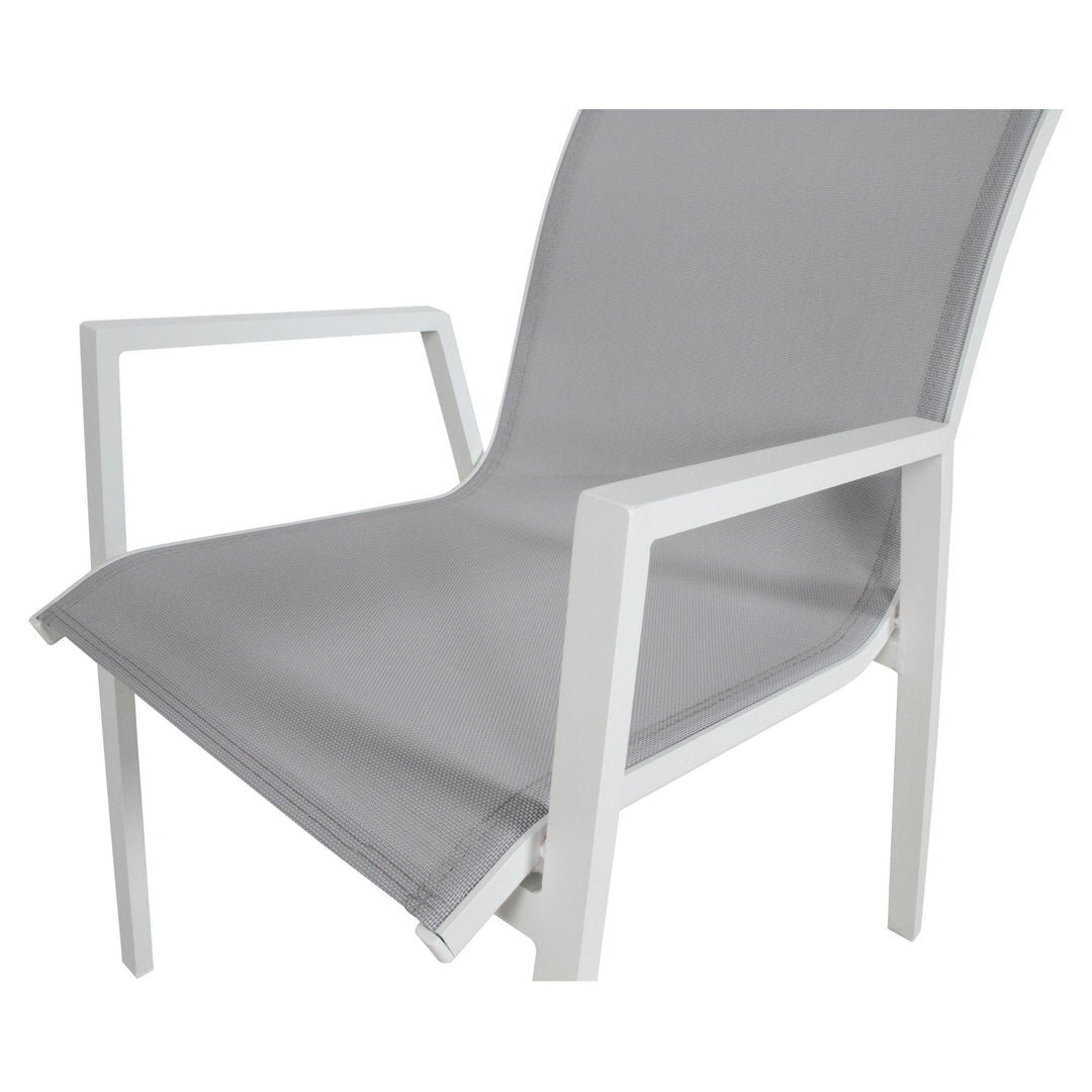 P&F ZennHome Snow 2pc Set Aluminium Outdoor Dining Table Chair White