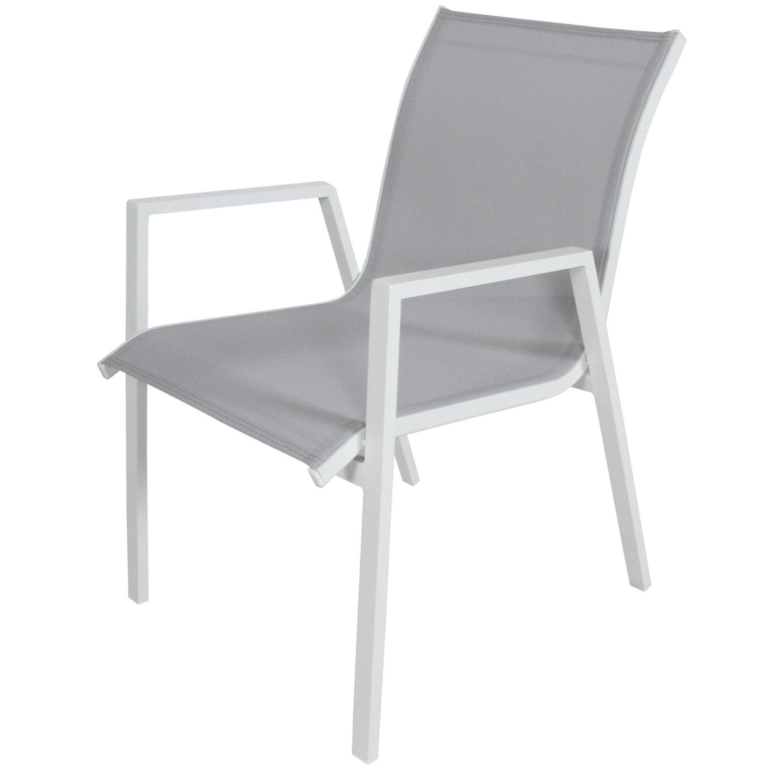 P&F ZennHome Snow 4pc Set Aluminium Outdoor Dining Table Chair White