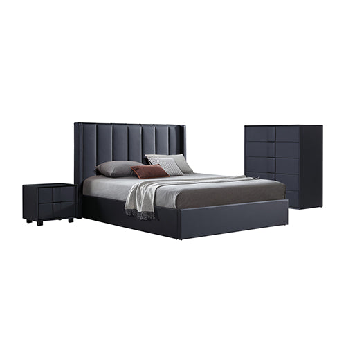 P&F FabSeries Pedro 4pc Fabric Gas Lift Queen Bedroom Suite