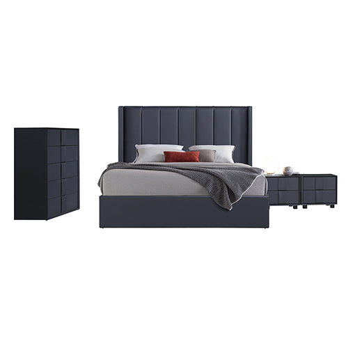 P&F FabSeries Pedro 4pc Fabric Gas Lift Queen Bedroom Suite