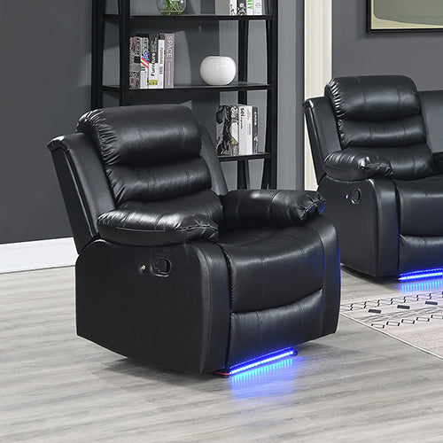 P&F SkyWay 5 Piece Finest Leatherette Recliner Feature Console LED Light Ultra Cushioned