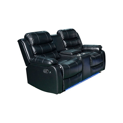 P&F SkyWay 5 Piece Finest Leatherette Recliner Feature Console LED Light Ultra Cushioned