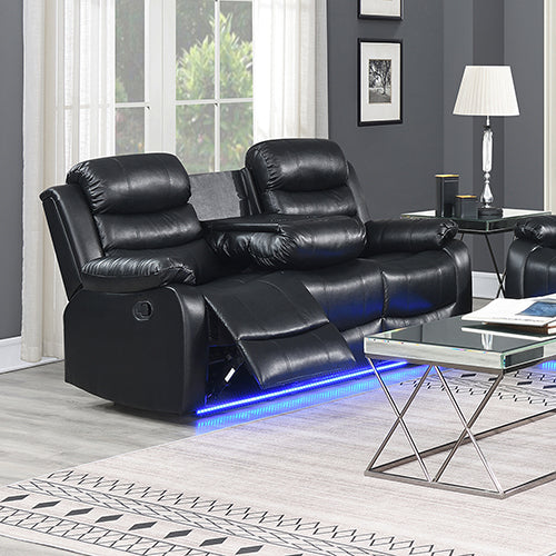 P&F SkyWay 5 Piece Finest Leatherette Recliner Feature Console LED Light Ultra Cushioned