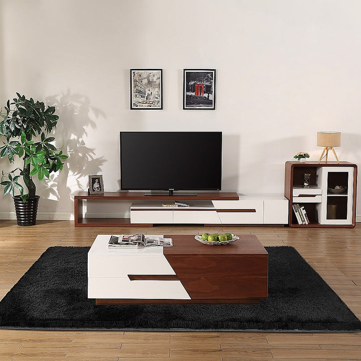 P&F ZennHome Floor Rugs 200cm x 140cm Large Shaggy Rug Area Carpet Bedroom Living Room Mat - Black