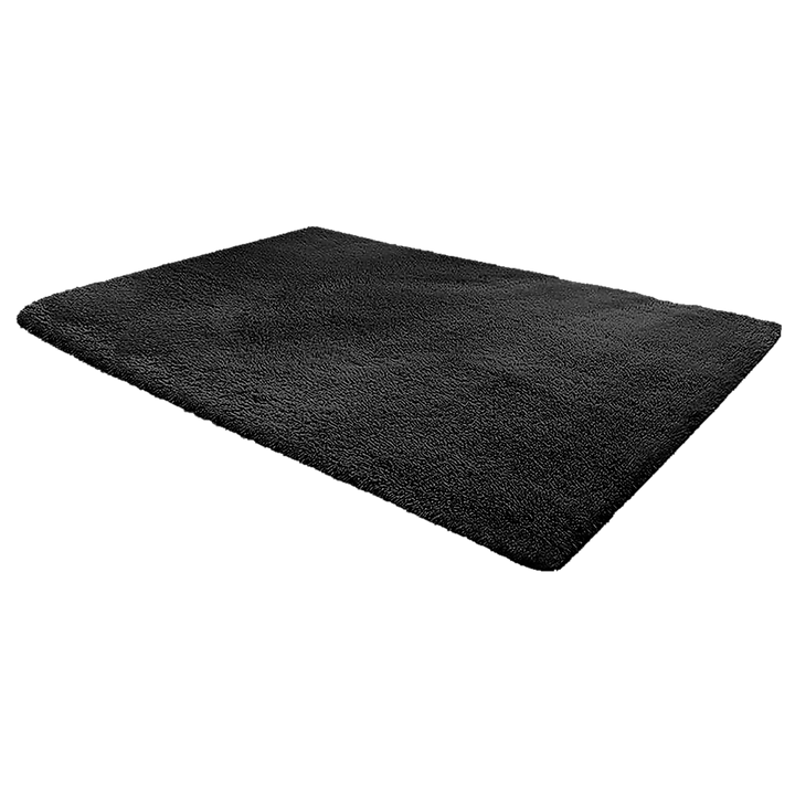 P&F ZennHome Floor Rugs 200cm x 140cm Large Shaggy Rug Area Carpet Bedroom Living Room Mat - Black