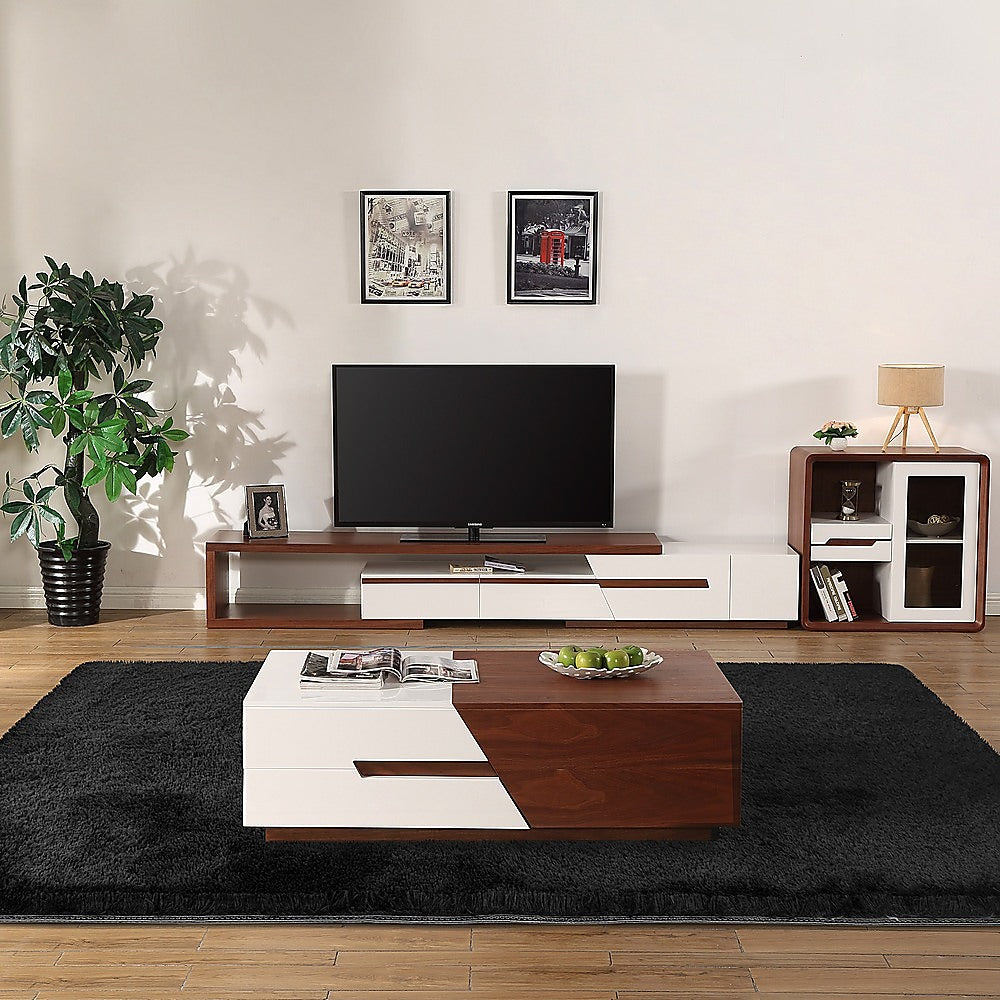 P&F ZennHome Floor Rugs 230cm x 160cm Large Shaggy Rug Area Carpet Bedroom Living Room Mat - Black