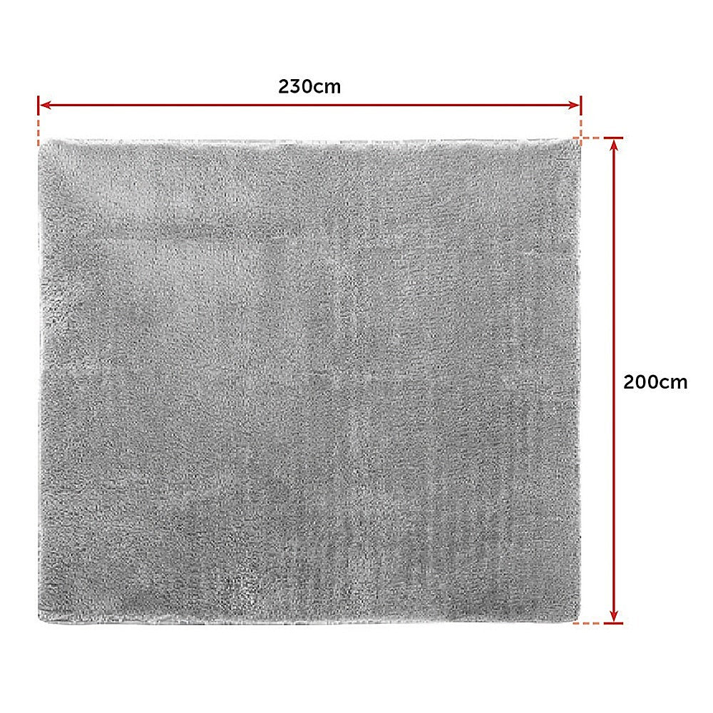 P&F ZennHome 230cm x 200cm Floor Rugs Large Shaggy Rug Area Carpet Bedroom Living Room Mat - Grey