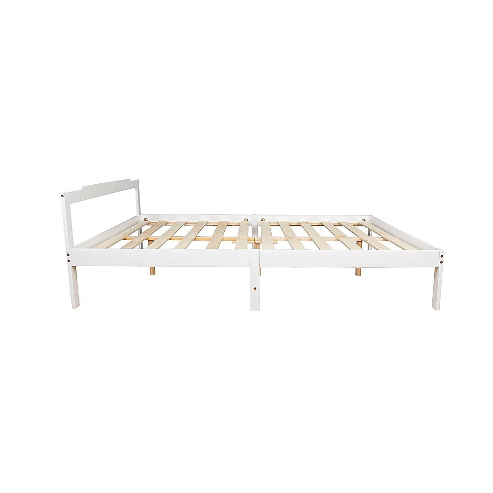 P&F Double Wooden Bed Frame Home Furniture White