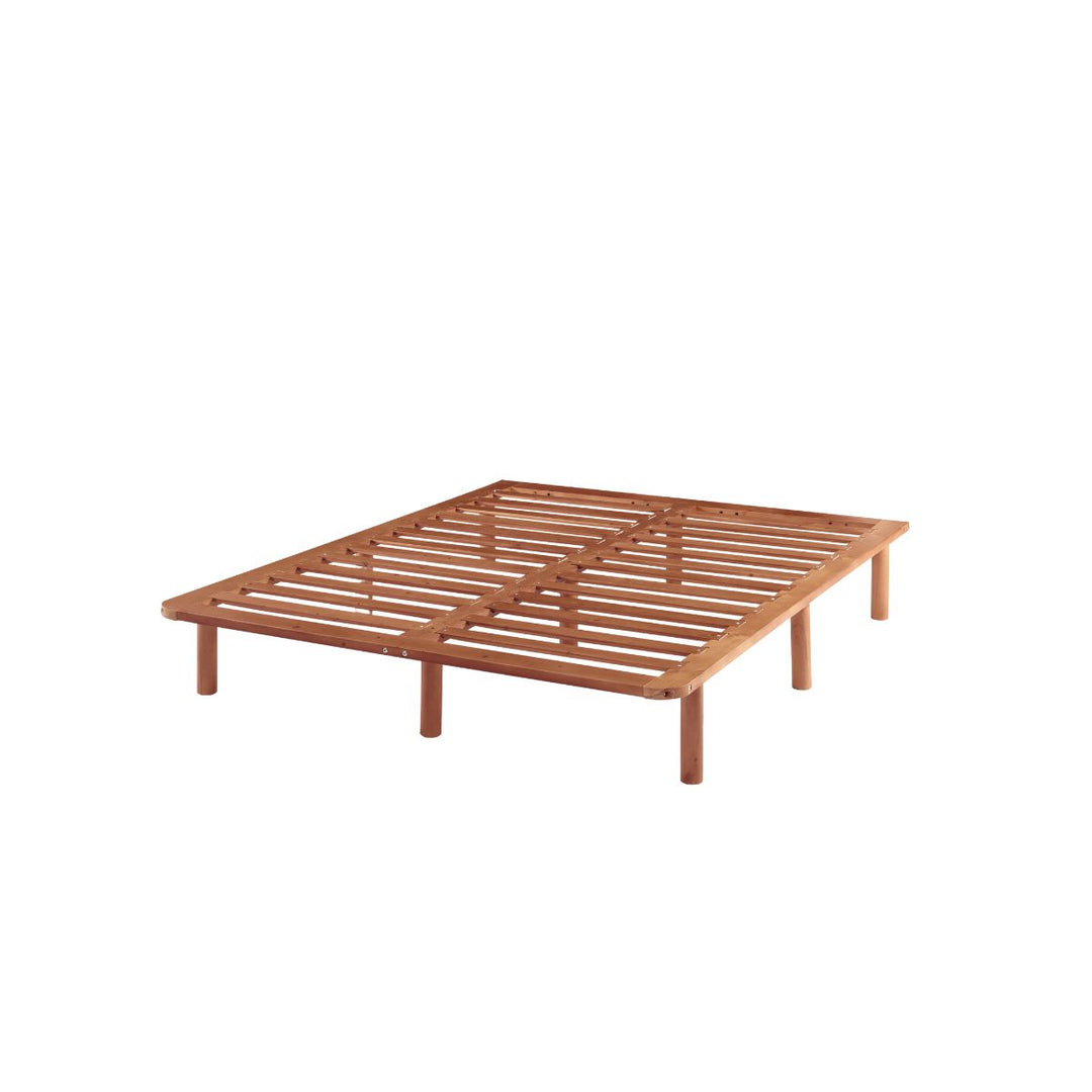 P&F BohoNest Bondi Wooden Pinewood Bed Base in Walnut - King Single