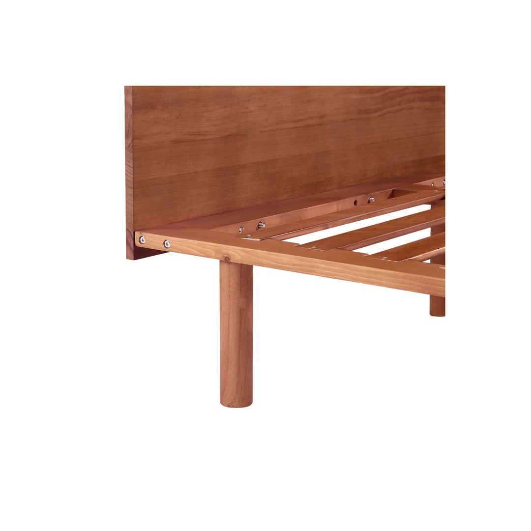 P&F BohoNest Bondi Solid Pinewood Bed Frame in Walnut - King Single