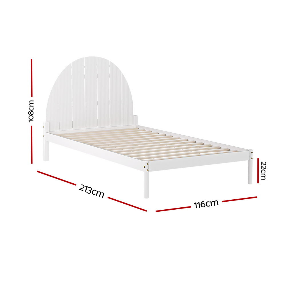 P&F BohoNest Artiss Bed Frame King Single Size Wooden White DALY