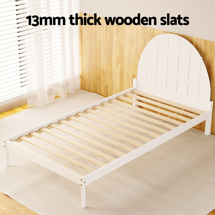 P&F BohoNest Artiss Bed Frame King Single Size Wooden White DALY