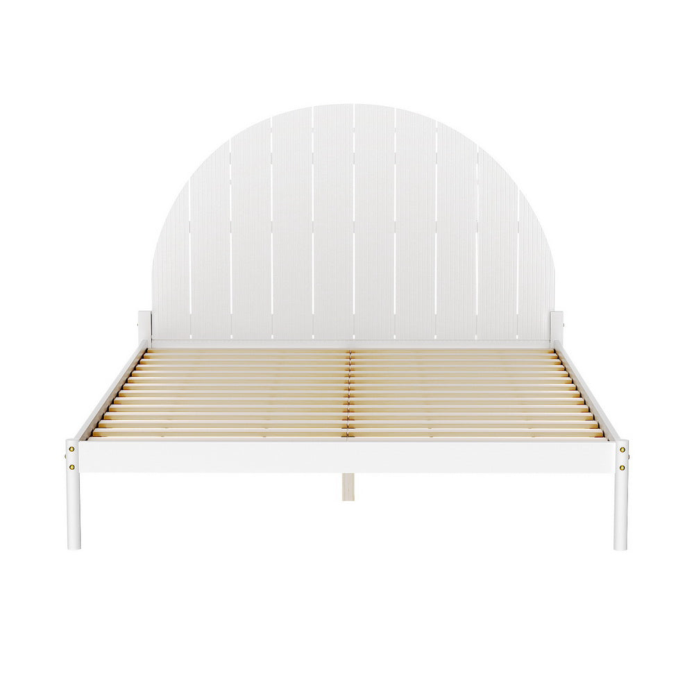 P&F BohoNest Spark Bed Frame Queen Size Wooden White