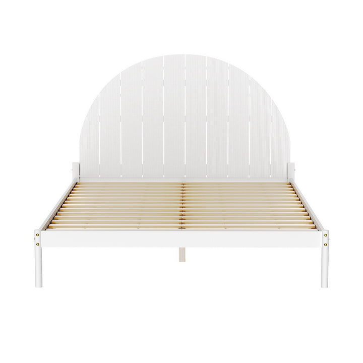 P&F BohoNest Spark Bed Frame Queen Size Wooden White