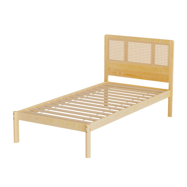 P&F BohoNest Bed Frame Single Size Rattan Wooden Ritz