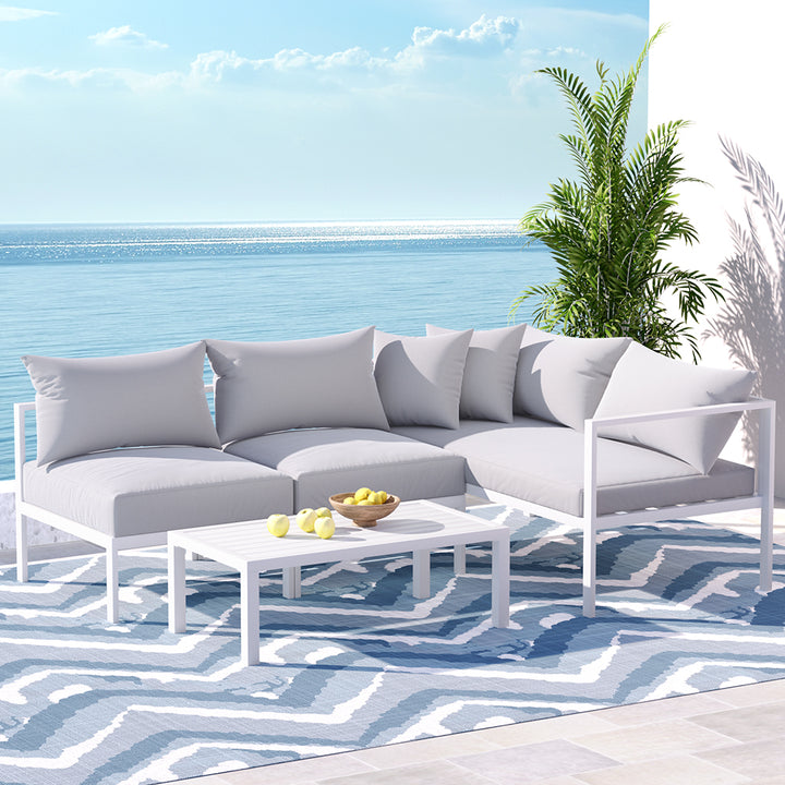 P&F ZennHome 4-Seater Aluminium Outdoor Sofa Set