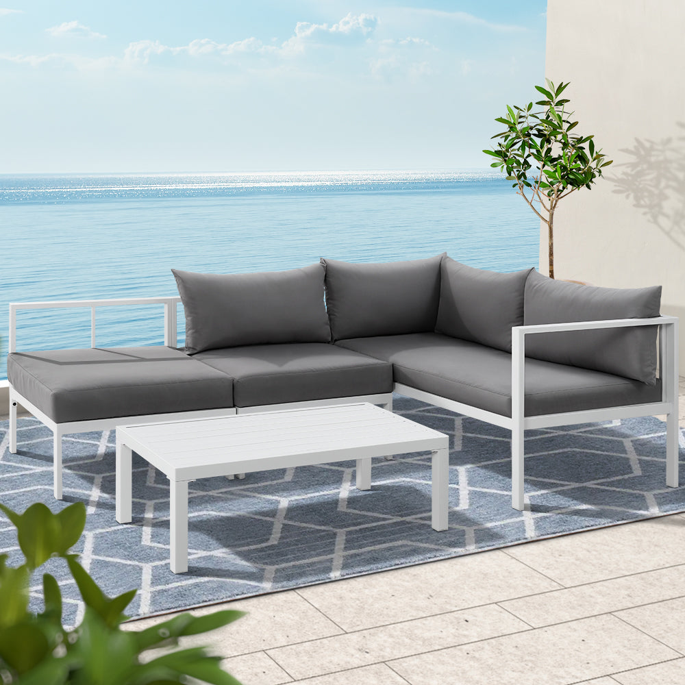 P&F ZennHome 4-Seater Aluminium Outdoor Sofa Set