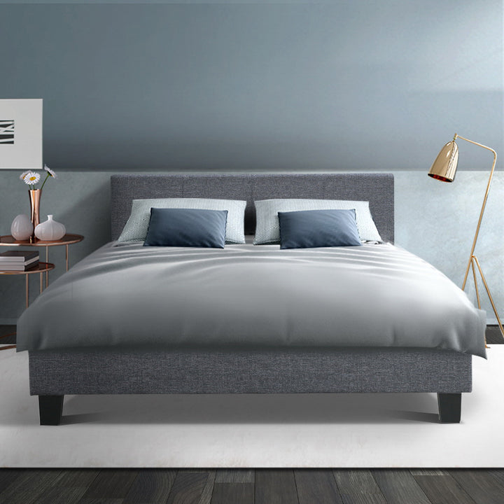 P&F FabSeries Neo Bed Frame Fabric - Grey Double