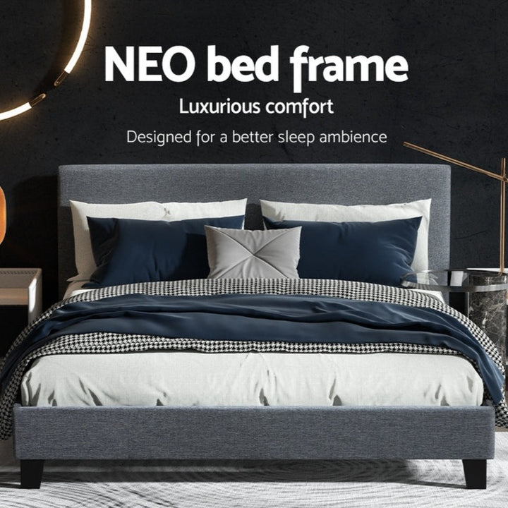 P&F FabSeries Neo Bed Frame Fabric - Grey Queen