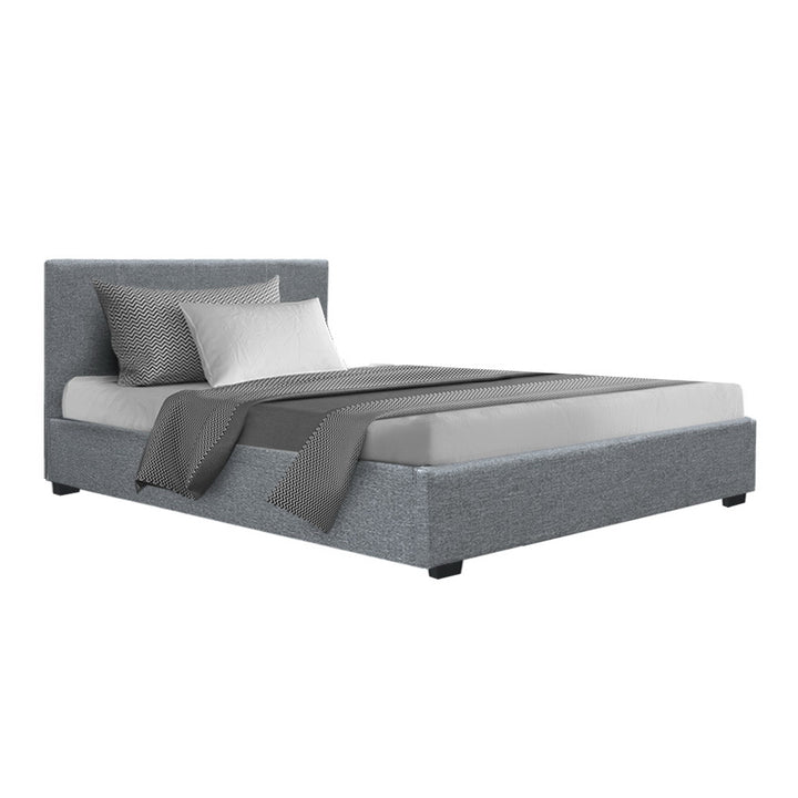 P&F FabSeries Nino Bed Frame Fabric - Grey King Single
