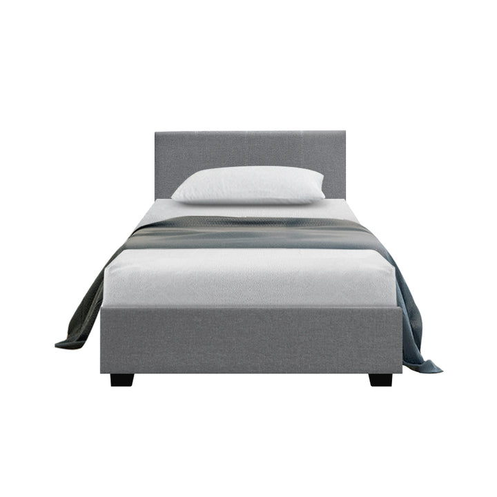 P&F FabSeries Nino Bed Frame Fabric - Grey King Single