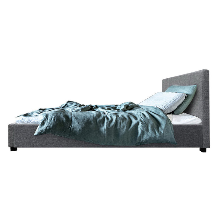 P&F FabSeries Nino Bed Frame Fabric - Grey King Single