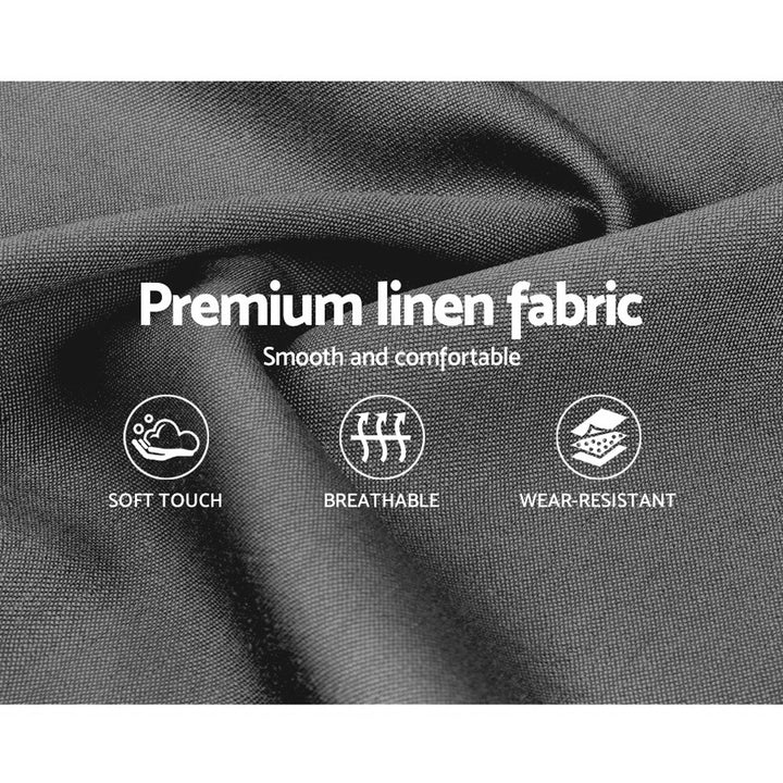 P&F FabSeries Nino Bed Frame Fabric - Grey King Single