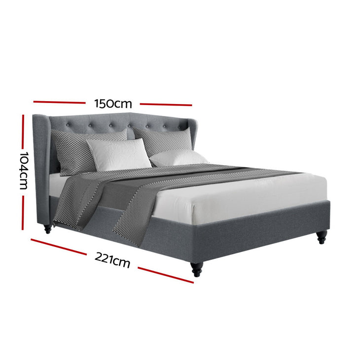 P&F FabSeries Pier Bed Frame Fabric - Grey Double