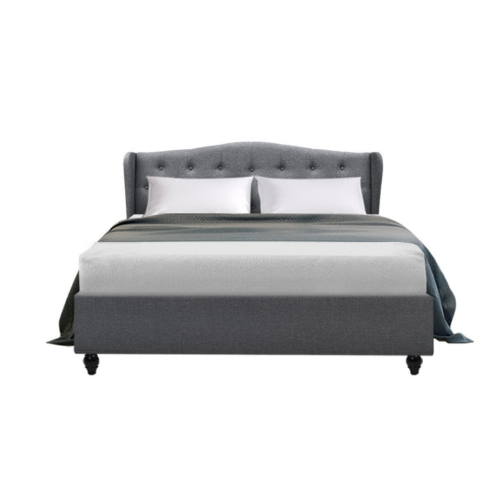 P&F FabSeries Pier Bed Frame Fabric - Grey Double