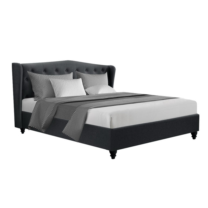 P&F FabSeries Pier Bed Frame Fabric - Charcoal King