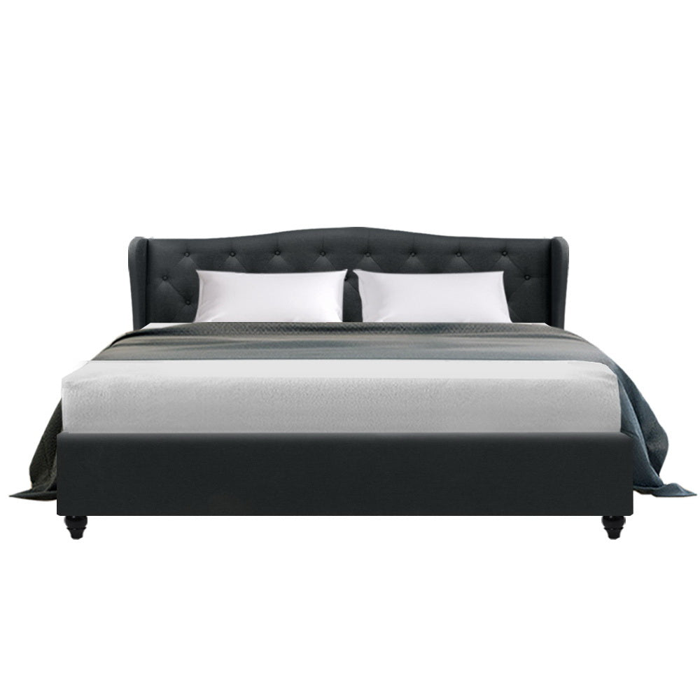 P&F FabSeries Pier Bed Frame Fabric - Charcoal King