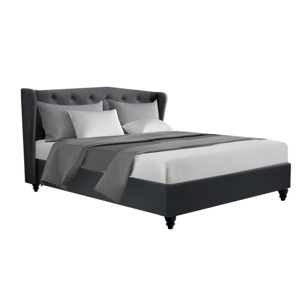 P&F FabSeries Pier Bed Frame Fabric - Charcoal Queen