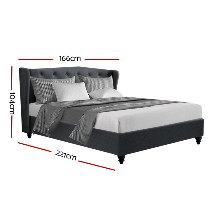 P&F FabSeries Pier Bed Frame Fabric - Charcoal Queen