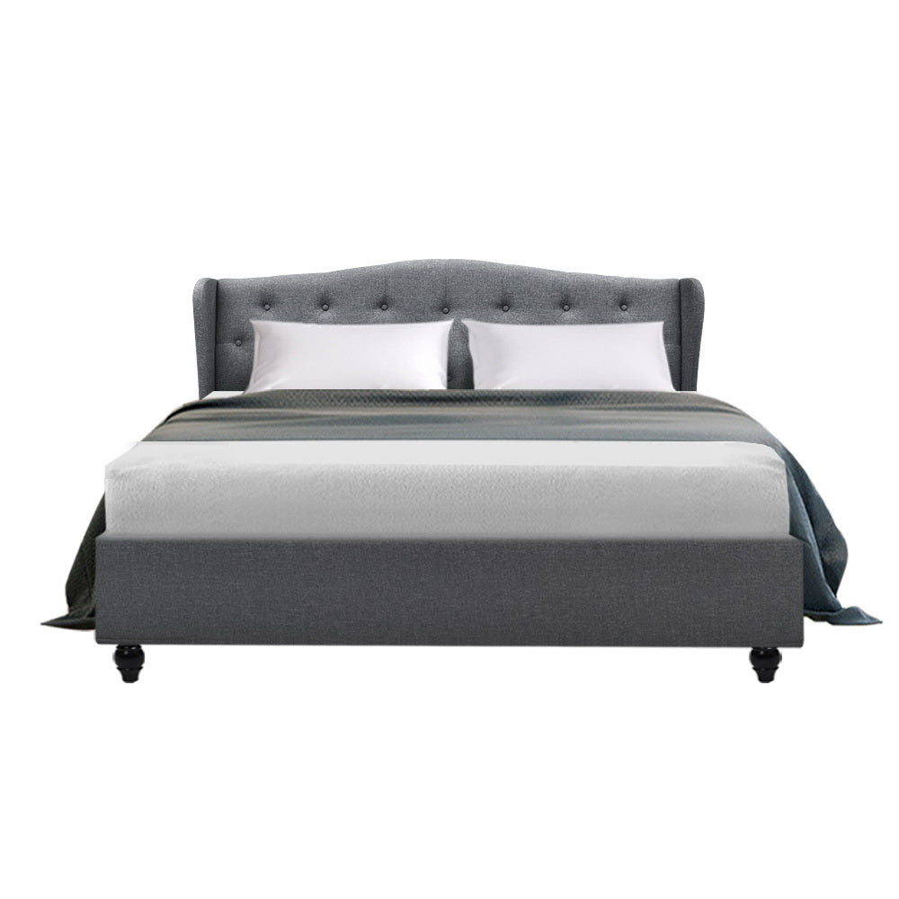 P&F FabSeries Pier Bed Frame Fabric - Grey Queen